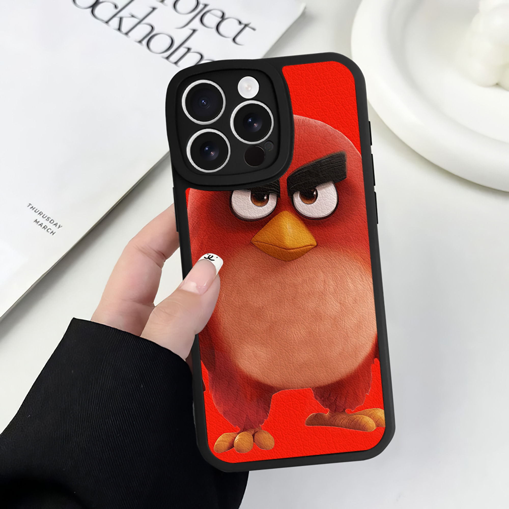 （画像用） Angry Birds アングリーバード 【iPhone 16シリーズ対応】シリコンスマホケース（レザー調） 材質：シリコン